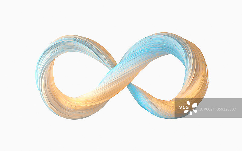 创意流动乌比斯环线条3D渲染图片素材