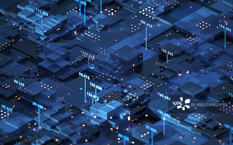 科技感大数据背景3D渲染图片素材