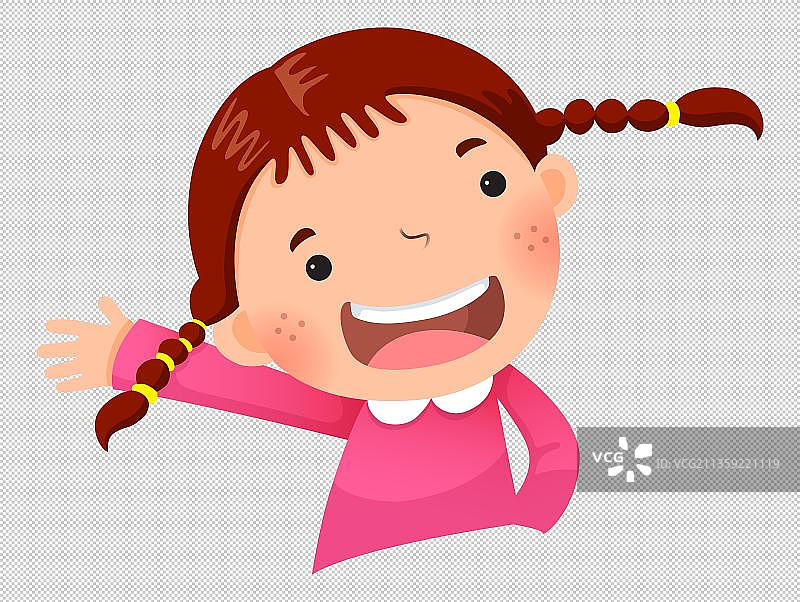 卡通歪着脑袋的女孩元素图片素材