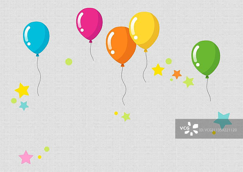 卡通飞舞的气球元素图片素材