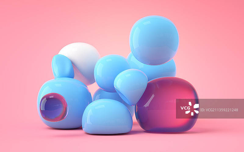 柔软的弹性球体3D渲染图片素材