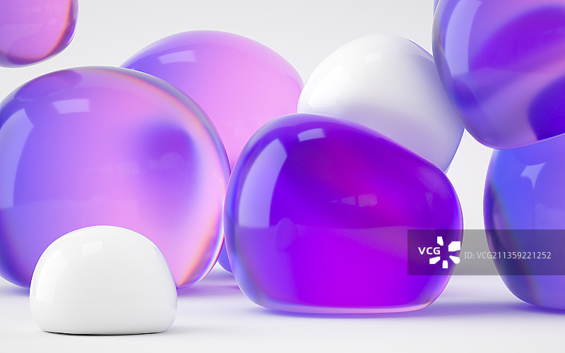 柔软的弹性球体3D渲染图片素材