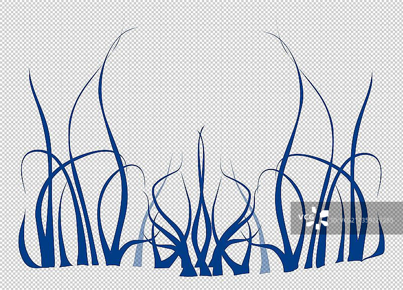 卡通蓝色海草元素图片素材