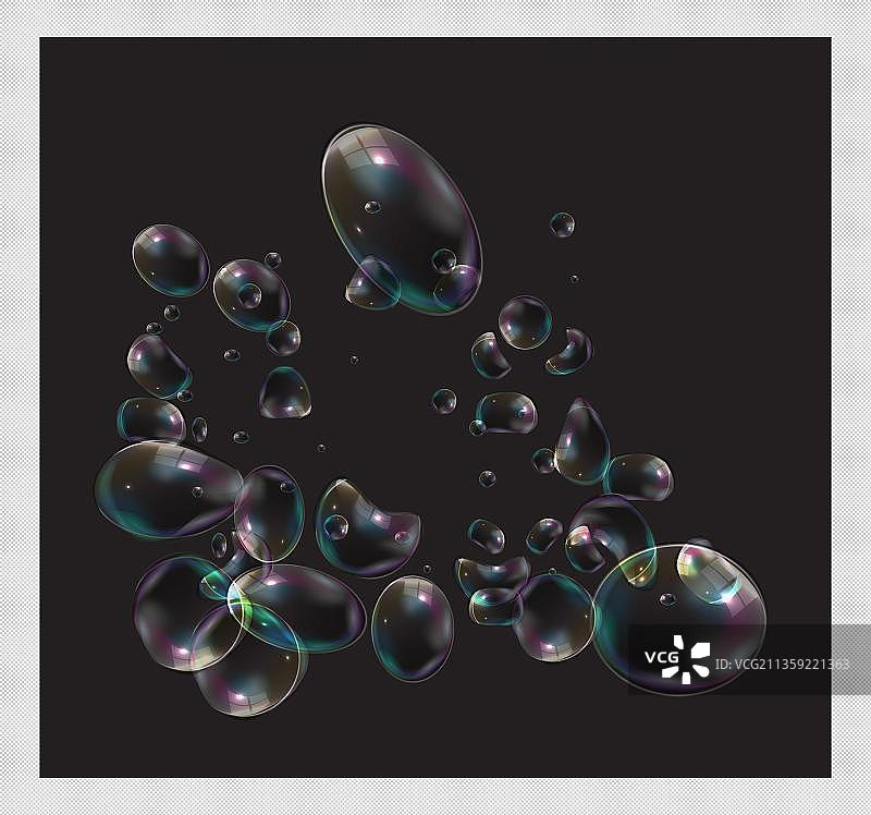 卡通黑色泡泡背景图图片素材