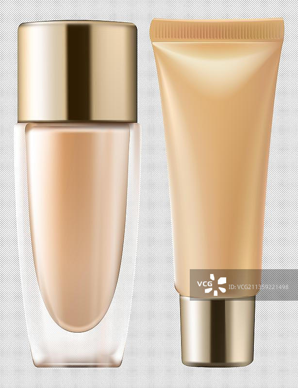 卡通粉底液隔离套装元素图片素材