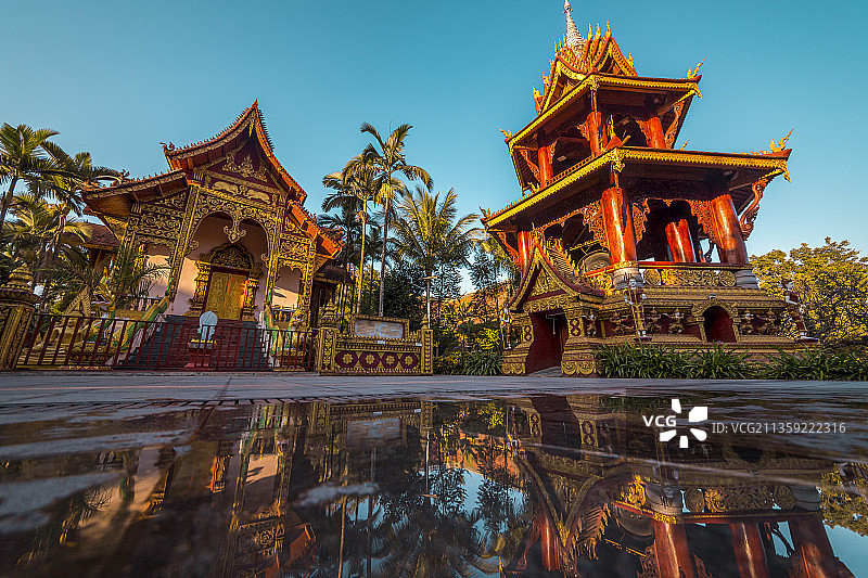 云南西双版纳总佛寺建筑风景图片素材
