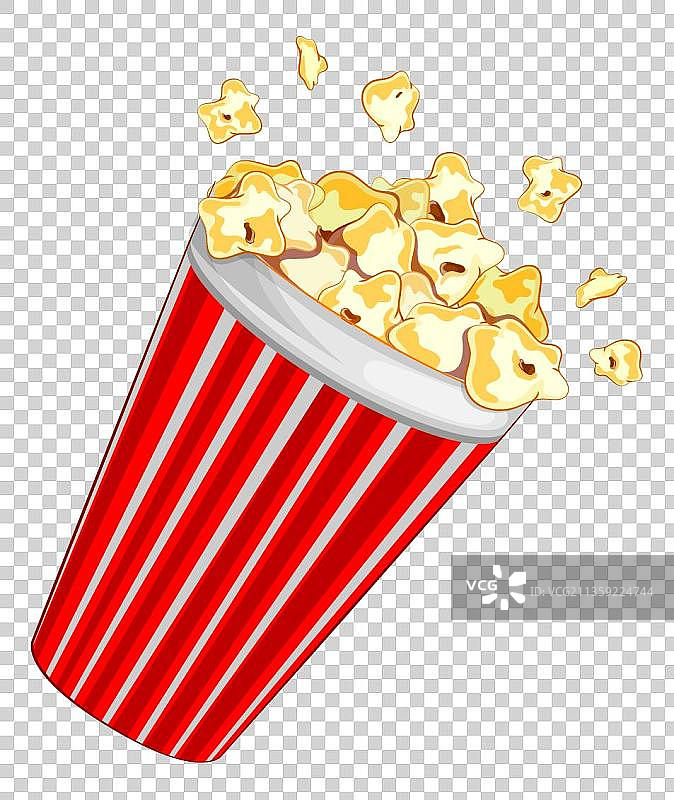 卡通小份的爆米花元素图片素材