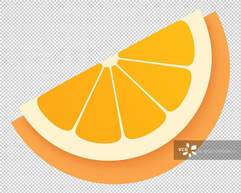 卡通半块橙子元素图片素材