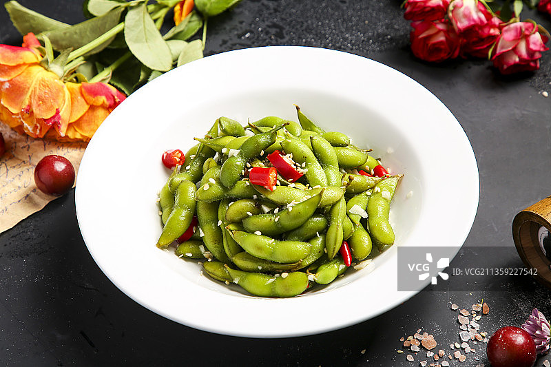 凉拌毛豆图片素材