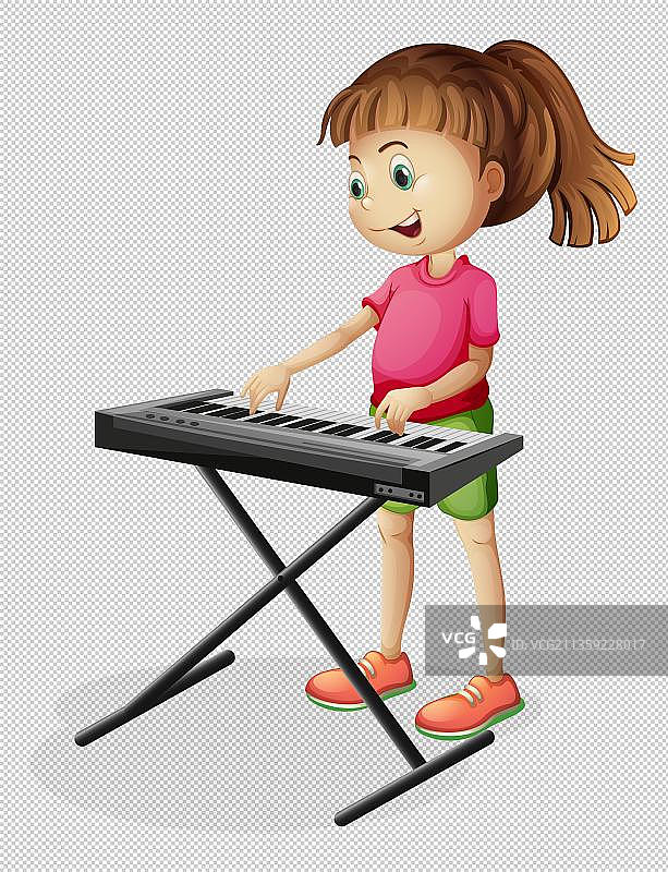 弹电子琴卡通高清png免抠元素图片素材