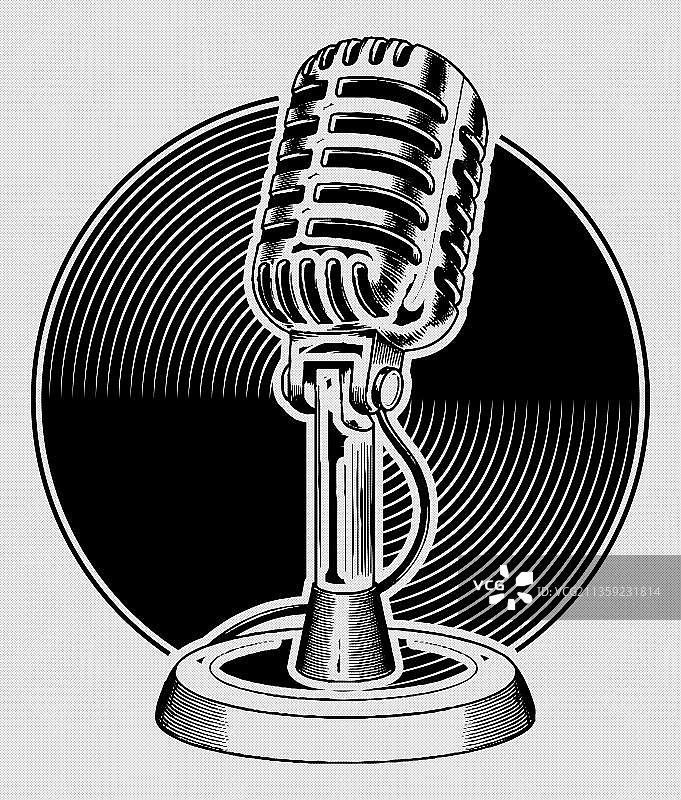 卡通黑色麦克风元素图片素材