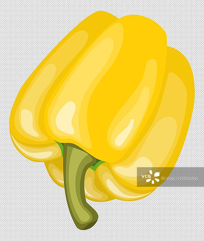 卡通黄色圆椒元素图片素材