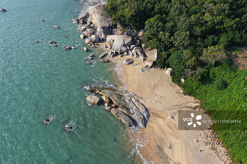 广东省汕尾市陆丰市观音岭水月宫航拍图片素材