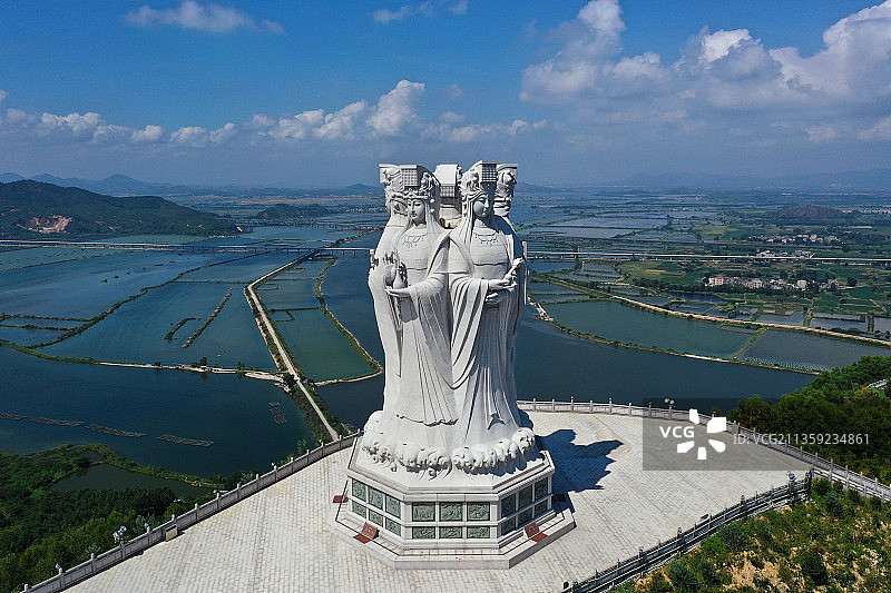 广东省汕尾市海丰县大湖镇大德妈祖庙旅游区航拍图片素材