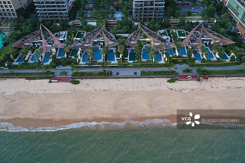 广东省汕尾市城区保利金町湾希尔顿逸林酒店航拍图片素材
