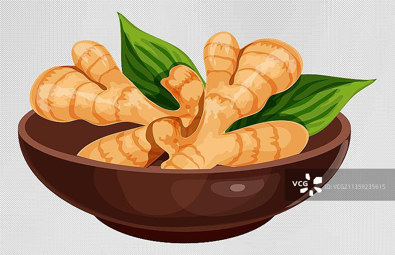 一碗新鲜的生姜元素图片素材