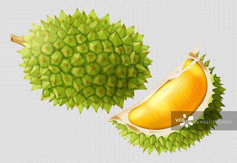 果肉色泽金黄的榴莲图片素材
