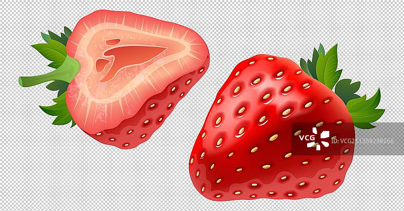 红色的草莓水果元素图片素材