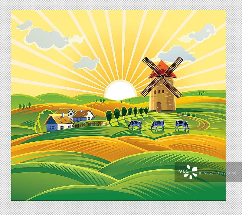 富饶的田野庄园图片素材