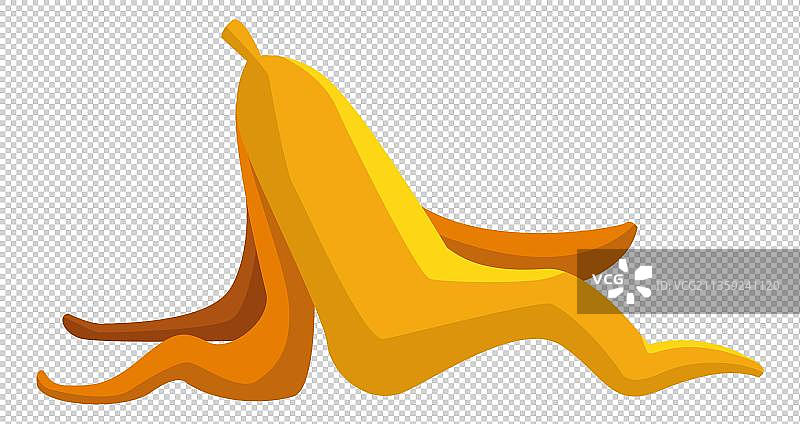 卡通黄色的香蕉皮元素图片素材