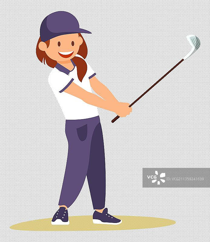 打高尔夫球卡通高清png免抠元素图片素材