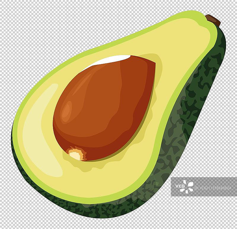 切半的牛油果水果元素图片素材