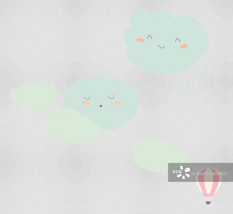 天空中下雨的云朵图片素材