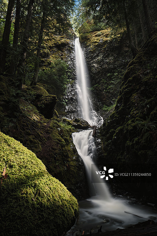 加拿大斯特拉斯科纳省立公园的瀑布风光图片素材