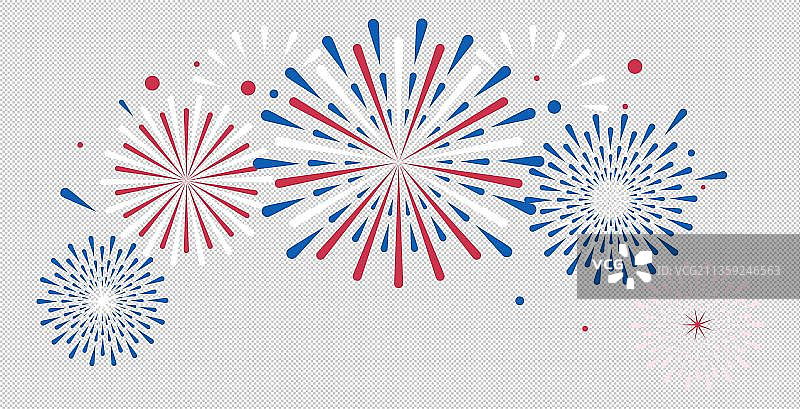 卡通彩色的烟花元素图片素材