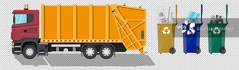 拉垃圾的车辆元素图片素材
