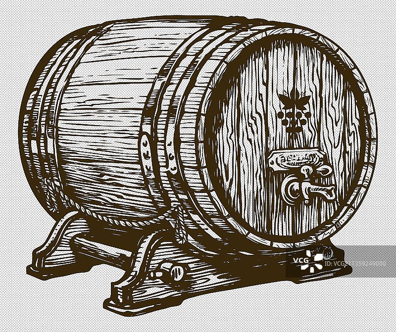 酿酒的木桶图片素材