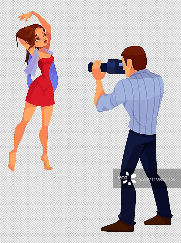 给模特拍照的摄影师图片素材