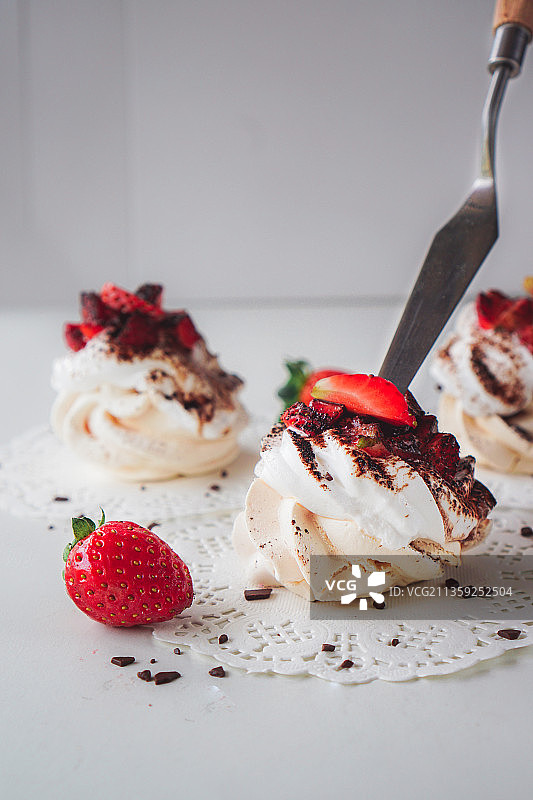 桌上甜点的特写镜头图片素材