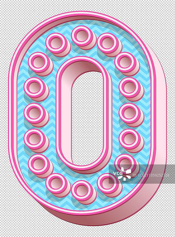 粉色圆形装饰符号数字0图片素材