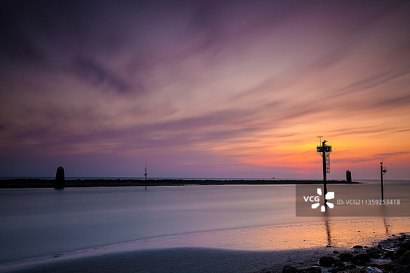 爱尔兰德罗赫达日落海景图片素材