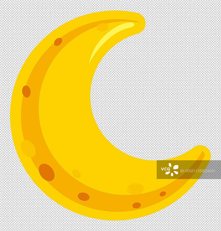 黄色月亮形状玩具图片素材