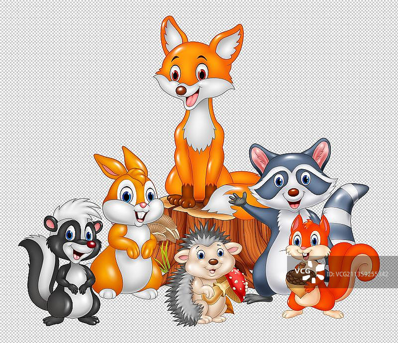 森林中的小动物们图片素材