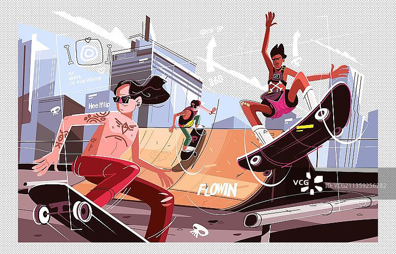 极限运动滑板运动图片素材