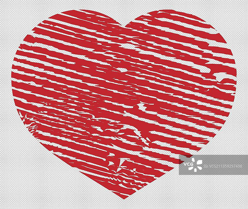 条纹纹理红色爱心图片素材