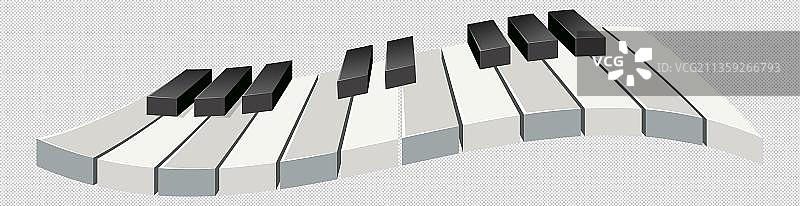 卡通黑白钢琴键元素图片素材