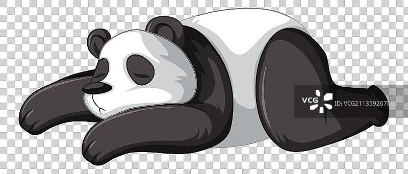 趴着的大熊猫元素图片素材