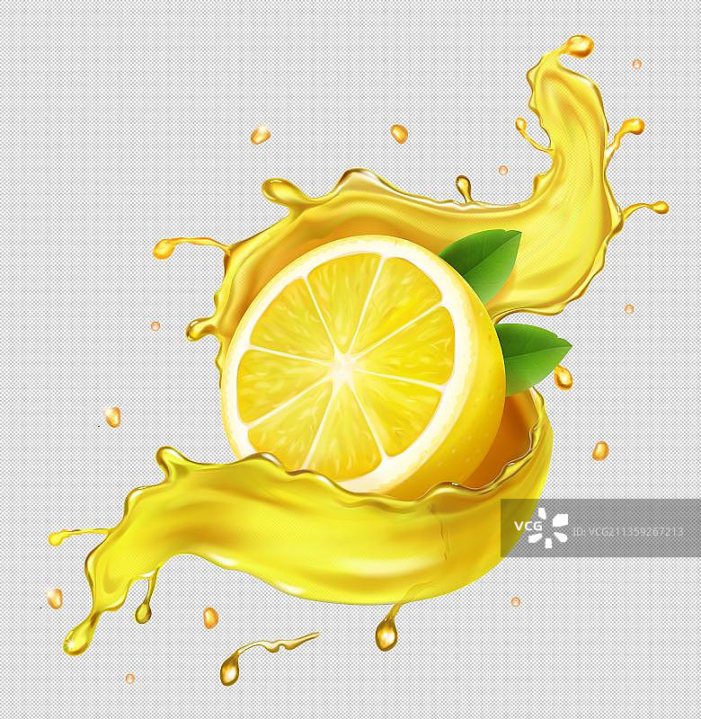 橙子橙汁流动效果图片素材