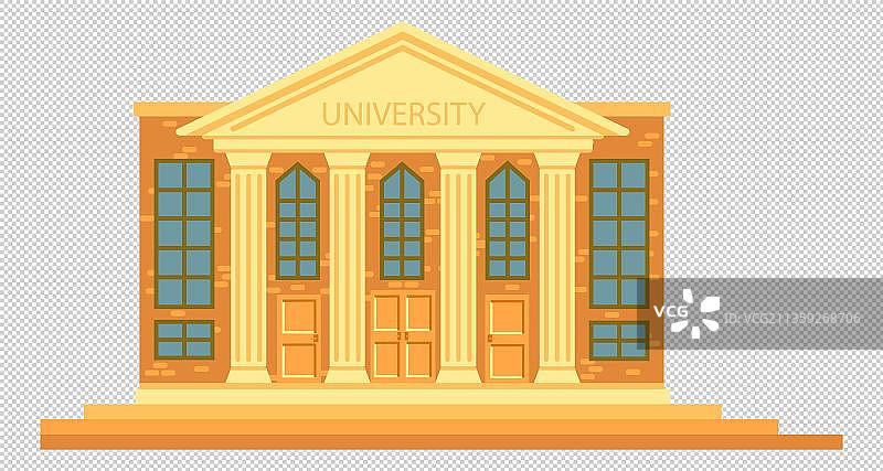 原创手绘大学教学楼png图片素材