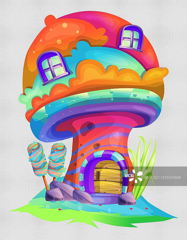 卡通蘑菇屋图片素材