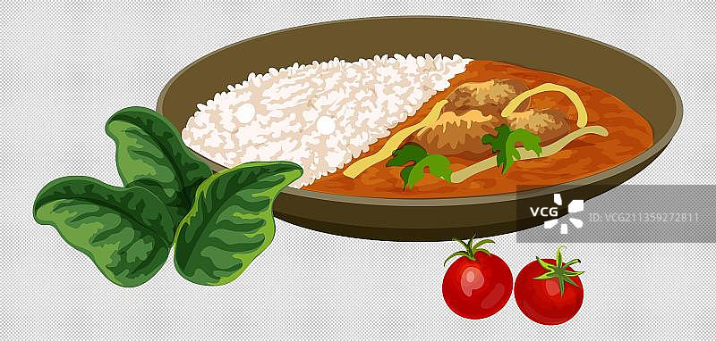 鸡胸肉盖饭元素图片素材