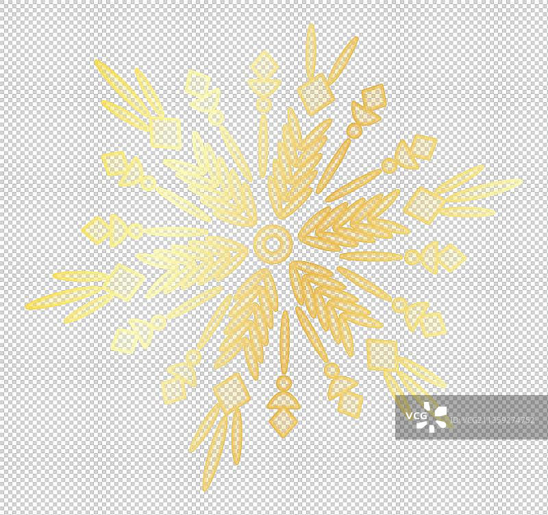 黄色雪花图案元素图片素材