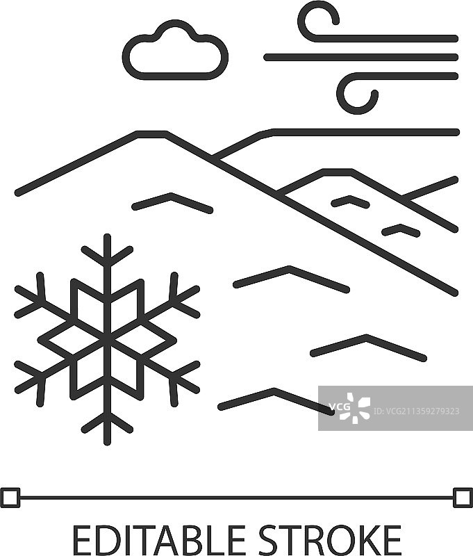 冷甜点线性图标图片素材