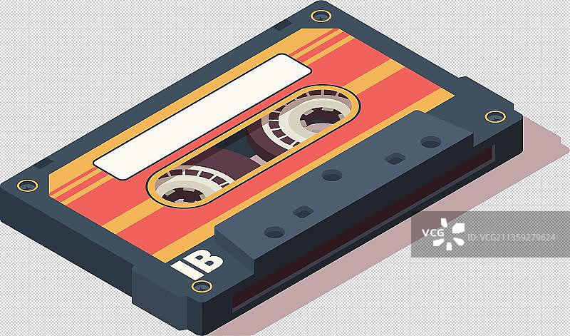 卡通一张磁带元素图片素材