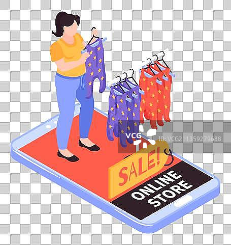 在衣柜上选择衣服的女士图片素材