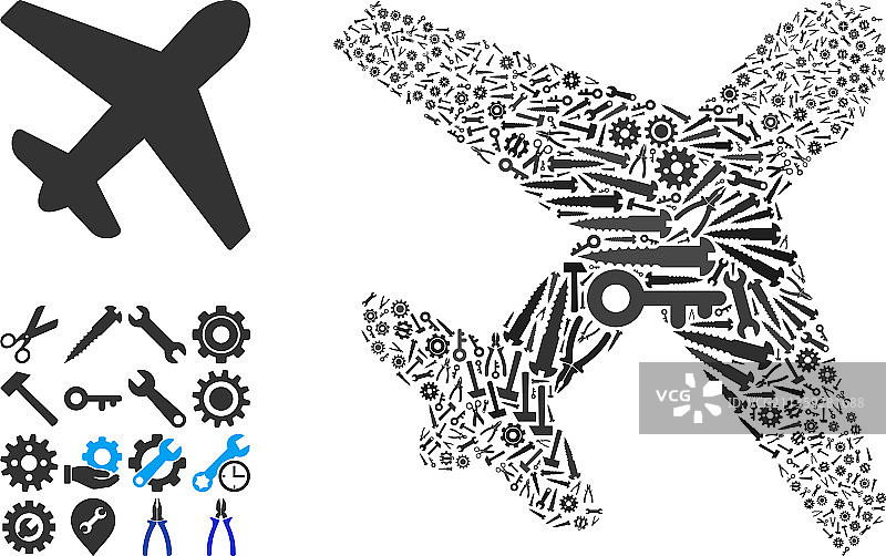 工业工具飞机组合图片素材